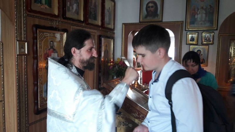 Благословение учеников на сдачу выпускных экзаменов