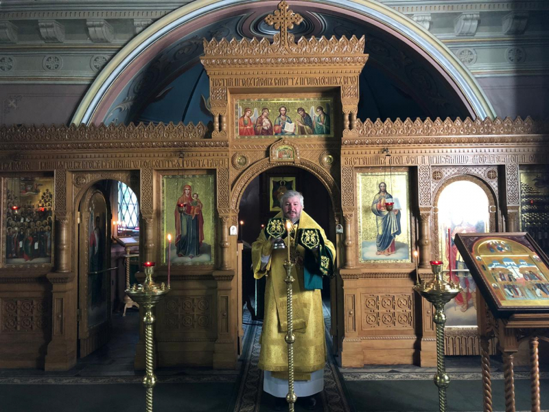 Преосвященнейший епископ Симон совершил Литургию в храме Всех преподобных отцов, в посте и подвиге просиявших, на острове Валаам
