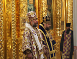 Высокопреосвященнейший митрополит Меркурий, Преосвященнейший епископ Антоний и Преосвященнейший епископ Симон совершили Божественную литургию в соборе Рождества Христова города Волгодонска