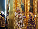 Высокопреосвященнейший митрополит Меркурий, Преосвященнейший епископ Антоний и Преосвященнейший епископ Симон совершили Божественную литургию в соборе Рождества Христова города Волгодонска