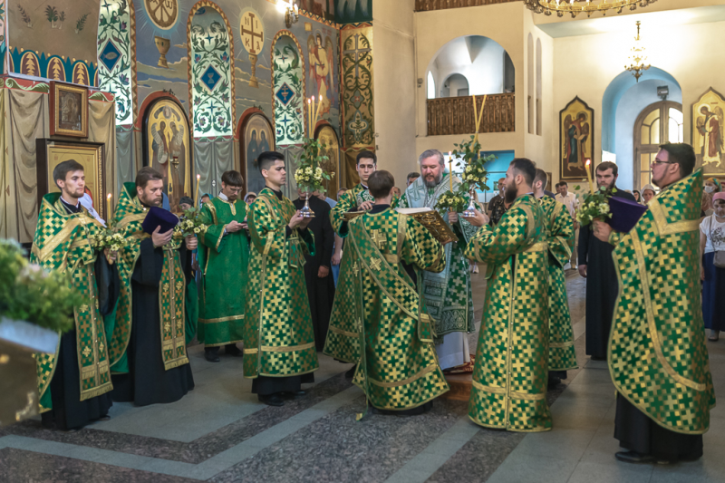 В канун праздника Святой Троицы Преосвященнейший епископ Симон совершил всенощное бдение в Покровском кафедральном соборе г. Шахты