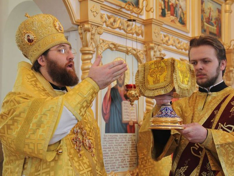 В неделю мясопустную, о Страшном Суде, Преосвященнейший епископ Игнатий совершил Литургию в Свято-Троицком храме в хуторе Ягодинка