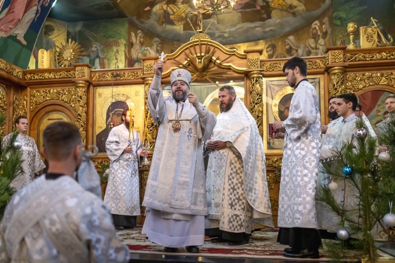 В Навечерие Рождества Христова – Рождественский сочельник Преосвященнейший епископ Симон совершил богослужение и иерейскую хиротонию в Покровском кафедральном соборе г. Шахты