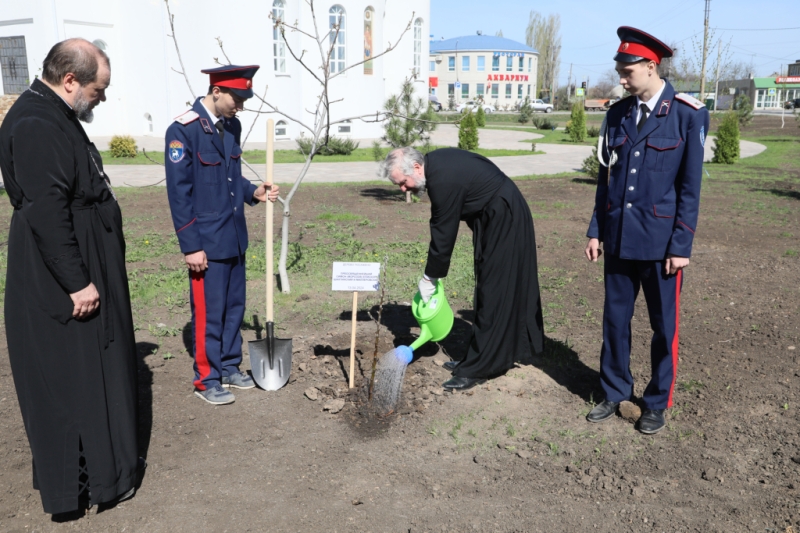 Епископ Симон принял участие в весеннем Дне древонасаждения в городе Миллерово