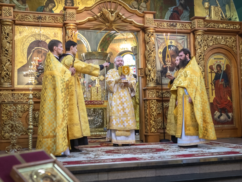 Епископ Шахтинский и Миллеровский Симон совершил воскресную Божественную литургию в Покровском кафедральном соборе г. Шахты