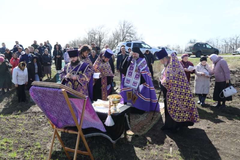 Преосвященнейший епископ Симон вместе с фермерами помолился о благополучии урожая в полях Верхнего Дона