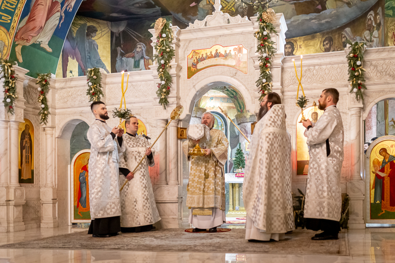 В ночь с 6 на 7 января в Покровском кафедральном соборе города Шахты встретили Рождество Христово