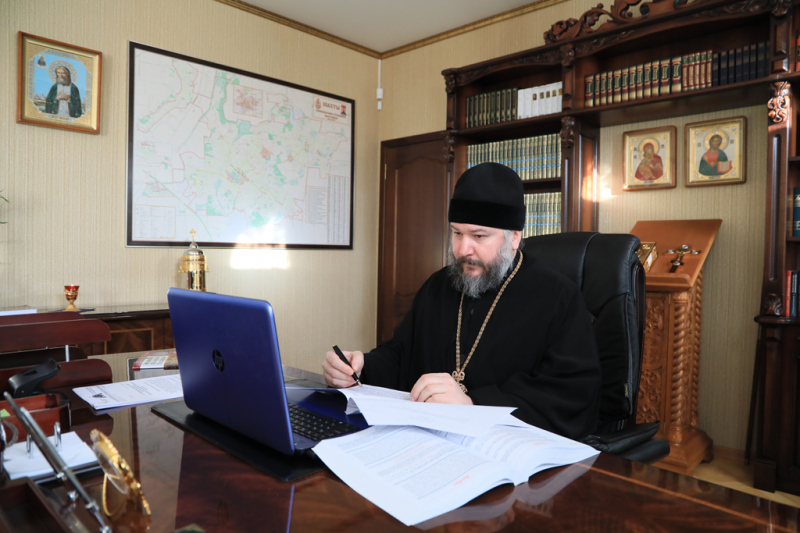 Преосвященнейший епископ Симон провел онлайн заседание Епархиального совета с благочинными церковных округов Шахтинской епархии