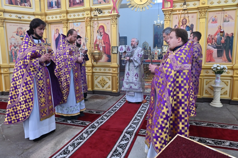 Божественная литургия в Неделю 4-ю Великого поста, преподобного Иоанна Лествичника, в храме Успения Пресвятой Богородицы станицы Калитвенской