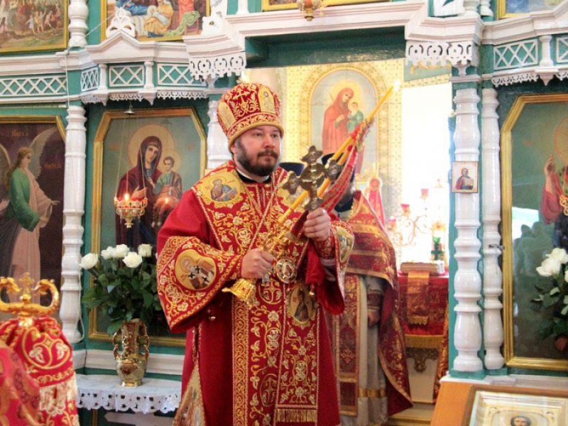 Торжества престольного праздника Архиерейским чином состоялись в храме Георгия Победоносца Киреевского епархиального подворья х. Киреевка