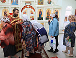 В престольный день Преосвященнейший епископ Симон совершил Божественную литургию в храме святого великомученика Георгия Победоносца пос. Новозарянский