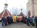 Преосвященнейший епископ Симон совершил чин освящения куполов для строящегося храма в честь преподобномученицы Елисаветы г. Гуково