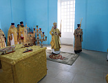 Преосвященнейший епископ Симон и паломники Шахтинской епархии молились за Литургией в храме святителя Николая Чудотворца станицы Еланской Шолоховского района