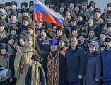 Успенский храм станицы Калитвенской посетили преподаватели и кадеты Шахтинского казачьего кадетского корпуса им. Я.П. Бакланова во главе с атаманом директором корпуса В.А. Бобыльченко