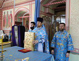 В день 20-летия прихода Преосвященнейший епископ Симон совершил Божественную литургию в храме Донской иконы Божией Матери города Новошахтинска
