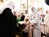 В одиннадцатую годовщину интронизации Святейшего Патриарха Кирилла Преосвященнейший епископ Симон сослужил Предстоятелю Русской Церкви в Храме Христа Спасителя