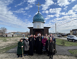 Преосвященнейший епископ Симон посетил новообразованный приход в честь блаженной Матроны Московской в поселке Тарасовский