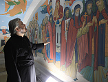 Преосвященнейший епископ Симон посетил храм Донской иконы Божией Матери г. Новошахтинска, где началась роспись стен