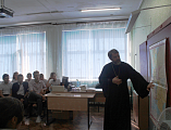 Протоиерей Александр Маштанов провел в школах станицы Багаевской и хутора Федулов провел уроки, посвященные 800-летию со дня рождения святого благоверного князя Александра Невского