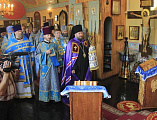 Преосвященнейший епископ Симон возглавил праздничную Божественную литургию в храме Владимирской иконы Божией Матери х. Можаевка по случаю престольного дня