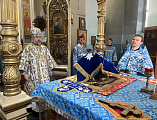 В праздник Успения Пресвятой Богородицы епископ Симон совершил Божественную литургию в храме Донецкого Успенского архиерейского подворья станицы Гундоровской