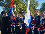 Духовник шахтинских кадет иерей Евгений Поцелуев напутствовал посвященных казаков в день присяги