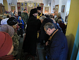 Накануне дня памяти святителя Николая Чудотворца Преосвященнейший епископ Симон совершил всенощное бдение в Никольском храме пос. Аюта