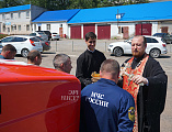 Преосвященнейший епископ Симон вместе с сотрудниками Департамента по предупреждению и ликвидации ЧС, МЧС и ГО и ЧС г. Шахты помолился о благополучии и предотвращении чрезвычайных ситуаций в Ростовской области
