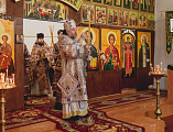 В Неделю вторую Великого поста Преосвященнейший епископ Симон совершил Божественную литургию в храме великомученика Пантелеимона поселка Майский