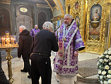 В Великую среду Страстной седмицы епископ Симон совершил Литургию Преждеосвященных Даров в храме в честь образа Пресвятой Богородицы «Живоносный Источник» в Царицыне