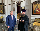 Губернатор Ростовской области В.Ю. Голубев посетил Пятницкое архиерейское подворье ст. Манычской