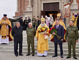 Святейший Патриарх Кирилл освятил главный воинский храм Южного военного округа в Ростове-на-Дону, Предстоятелю Церкви сослужили архиереи Донской митрополии 