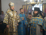 В престольный праздник Преосвященнейший епископ Симон совершил богослужение в храме в честь образа Пресвятой Богородицы Взыскание погибших пос. Сидорово-Кадамовский