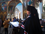 В понедельник первой седмицы Великого поста епископ Симон совершил великое повечерие с чтением Великого покаянного канона преподобного Андрея Критского