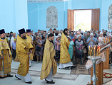 Преосвященнейший епископ Симон и паломники Шахтинской епархии молились за Литургией в храме святителя Николая Чудотворца станицы Еланской Шолоховского района
