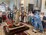 В праздник Успения Пресвятой Богородицы епископ Симон совершил Божественную литургию в храме Донецкого Успенского архиерейского подворья станицы Гундоровской