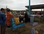 Иерей Андрей Журавлев совершил молебен в пос. Войково на месте некогда стоявшего храма в честь усекновения главы пророка Предтечи и Крестителя Господня Иоанна