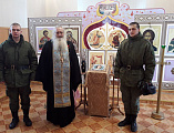 Иеромонах Николай (Наметышев) совершил молебен в в/ч 3066 Войск национальной Гвардии РФ в храме Благоверного князя Димитрия Донского в Казачьих Лагерях