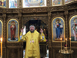 На острове Валаам Преосвященнейший епископ Симон совершил Божественную литургию в храме святых Кирилла и Мефодия