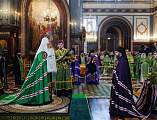 В праздник Входа Господня в Иерусалим Преосвященнейший епископ Симон сослужил Святейшему Патриарху Кириллу в Храме Христа Спасителя
