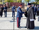 Окружной священник Донецкого округа ВКО ВВД принял участие в Губернаторском смотре казачьих образовательных учреждений в Белой Калитве и награжден грамотой Войскового атамана и медалью «За особые заслуги»