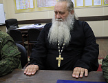 Епископ Шахтинский и Миллеровский Симон провел встречу с командиром 150-й дивизии Октябрьского района полковником Владимиром Хазретовичем Елкановым