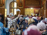 Сретение Господне и чин освящения свечей в Покровском кафедральном соборе города Шахты