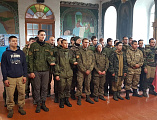 Военно-патриотический центр «Пламя» ЮРГПУ (НПИ) провел казачий военный 30-километровый переход от ст. Бессергеневской к ст. Мелиховской, участников напутствовал протоиерей Андрей Поздняков
