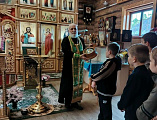 Экскурсия школьников в храм преподобного Серафима Саровского хутора Красновка