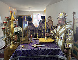 В престольный праздник Преосвященнейший епископ Симон совершил Литургию в храме блаженной Матроны Московской города Донецка