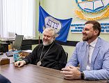 Епископ Шахтинский и Миллеровский Симон и ректор ДГТУ Бесарион Чохоевич Месхи провели рабочую встречу