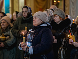 Сретение Господне и чин освящения свечей в Покровском кафедральном соборе города Шахты