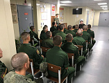 Руководитель епархиального отдела по взаимодействию с Вооруженными Силами и силовыми структурами иерей Александр Теличкин провел беседу на тему «Грех и его последствия» с  военнослужащими войсковой части № 22265