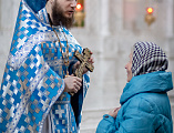 Божественная литургия в Покровском кафедральном соборе в праздник в честь образа Божией Матери «Утоли моя печали»